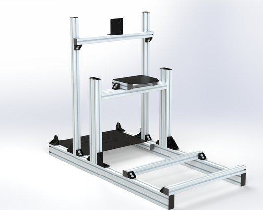 SimRig with on-frame monitor holder