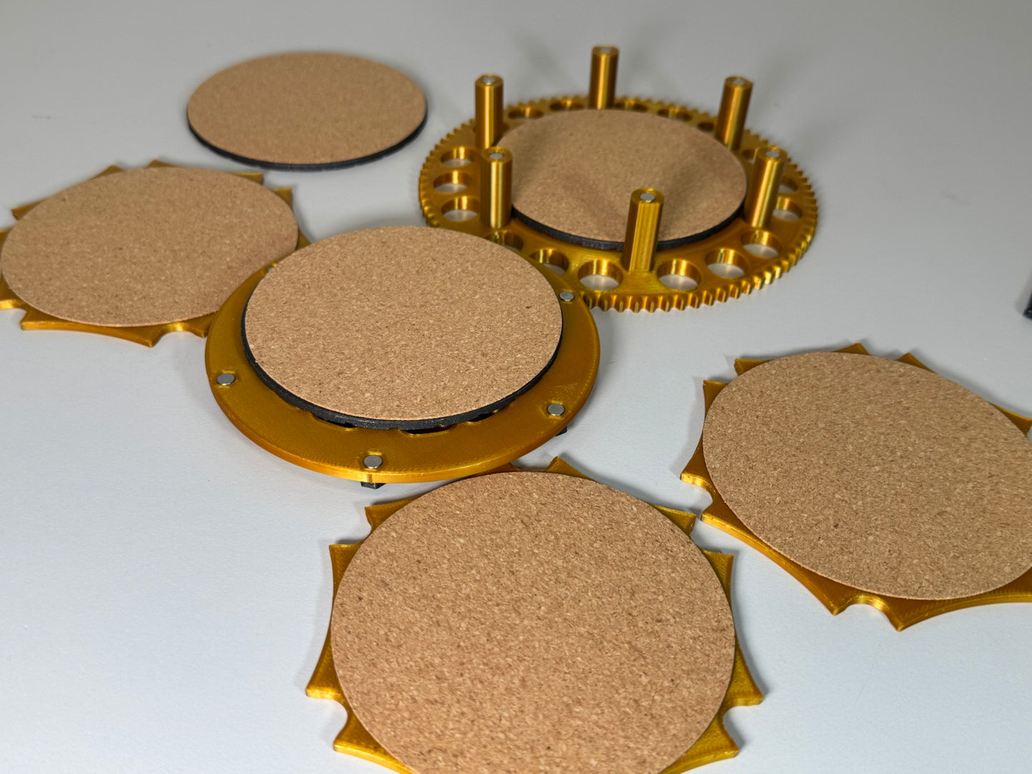 3D printed clutch style automotive coaster set